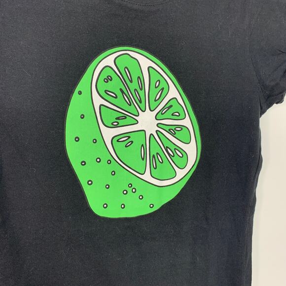 Black T-Shirt Green Lime Dorothy Perkins London Size Small - Picture 2 of 6
